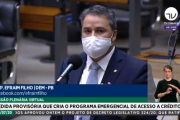 Votação MP975 - Efraim Filho - Reprodução TV Câmara Foto: Reprodução TV Câmara